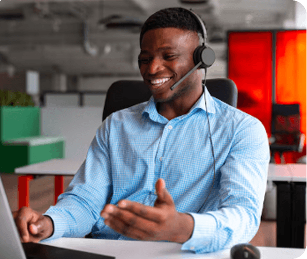 Customer support representative ready to help